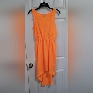 Ali & Kris Florescent Orange Sleeveless Hi Low Dress Size Medium